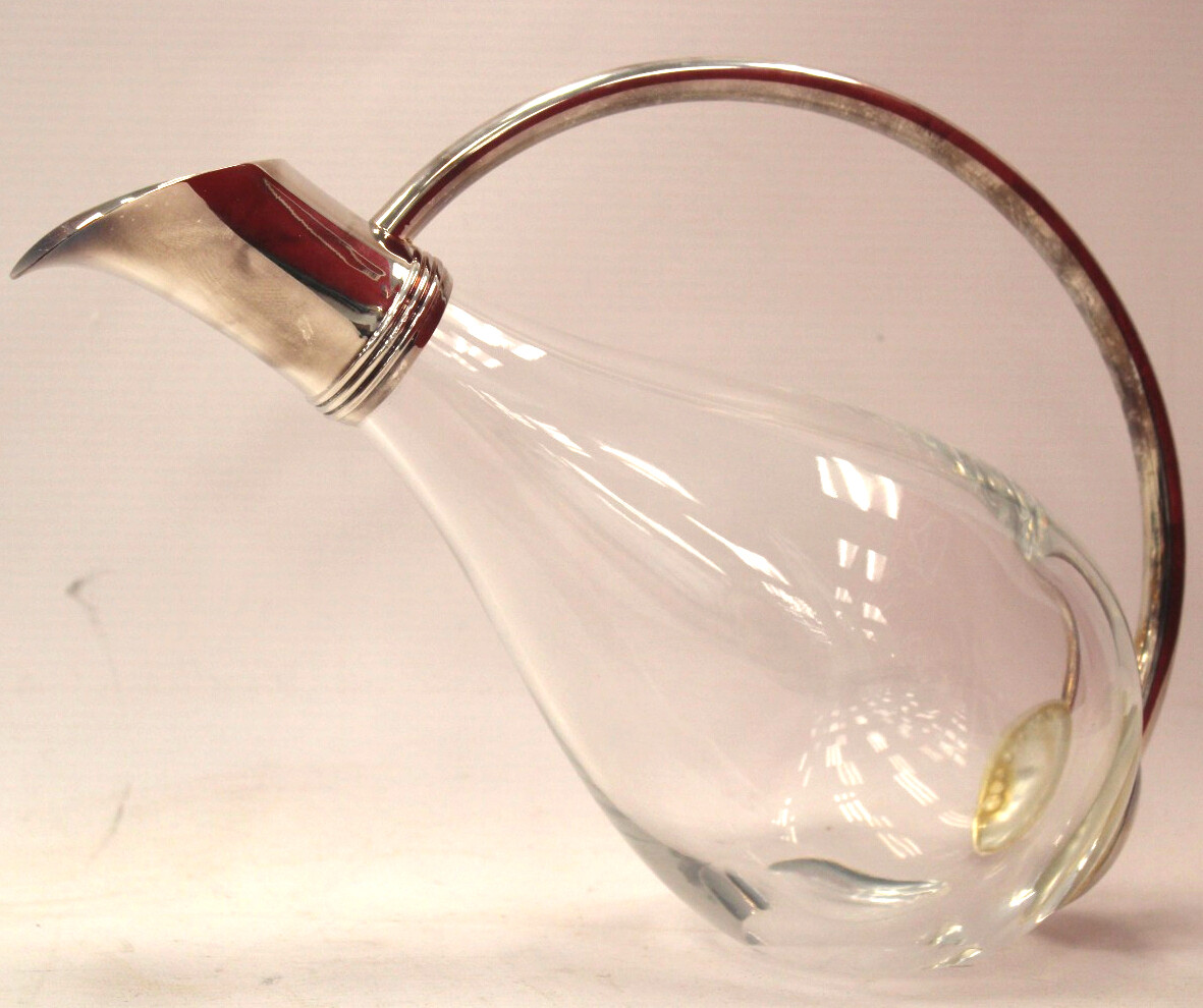 ASPREY Connoisseur Clear Lead Crystal and Silver Wine Decanter 750ml