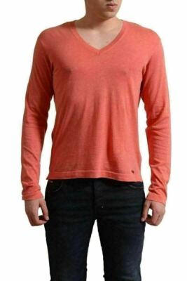 Dsquared2 Men's Peach V-Neck Light Sweater US S IT 48