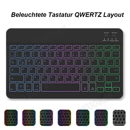 Beleuchtete Tastatur Maus für Amazon Fire Max HD 10 /10 Plus Schutzhülle QWERTZ - Bild 20 von 48
