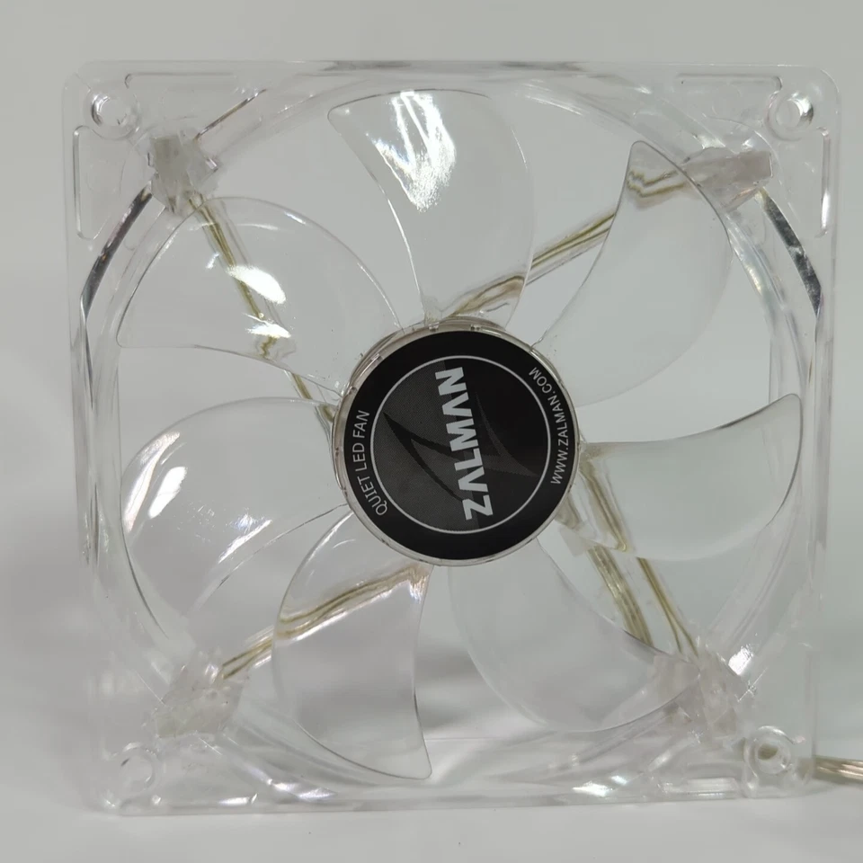 2x Zalman ZA1225CSL 120mm Blue LED Case Fans Clear 3-Pin Sleeve Bearing 12V - Image 3 of 4