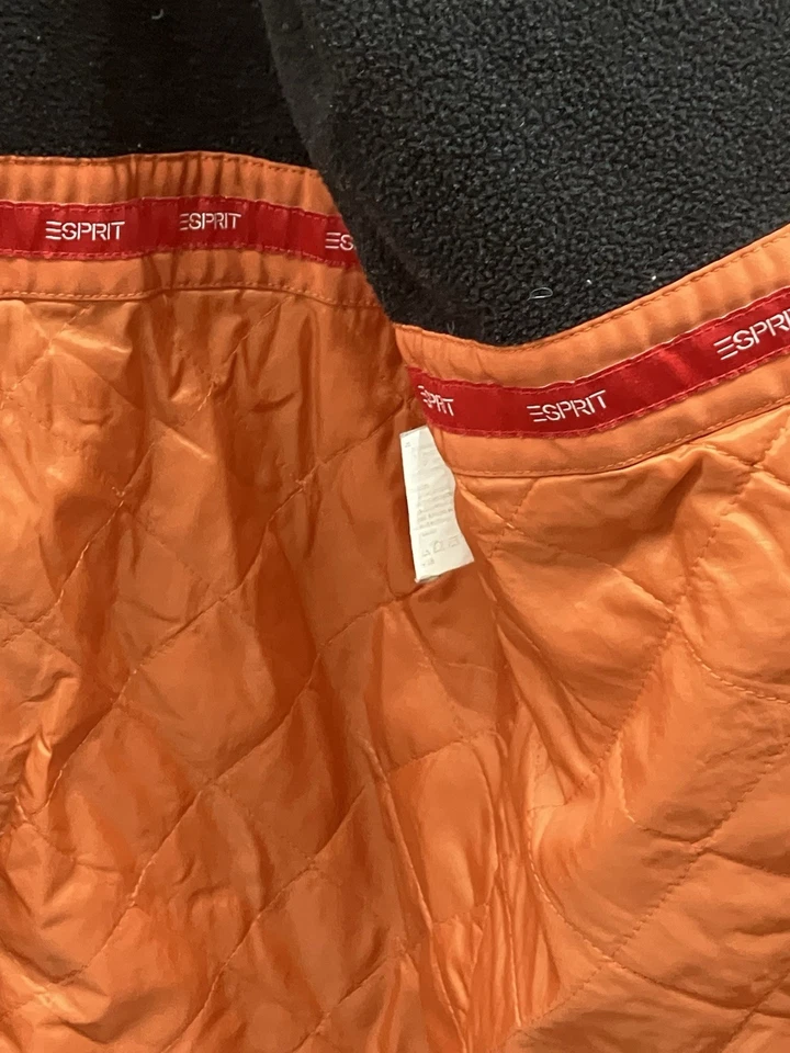 Impermeable Esprit Outerwear para mujer naranja liso forrado de lana hasta la rodilla Foto 4 de 4