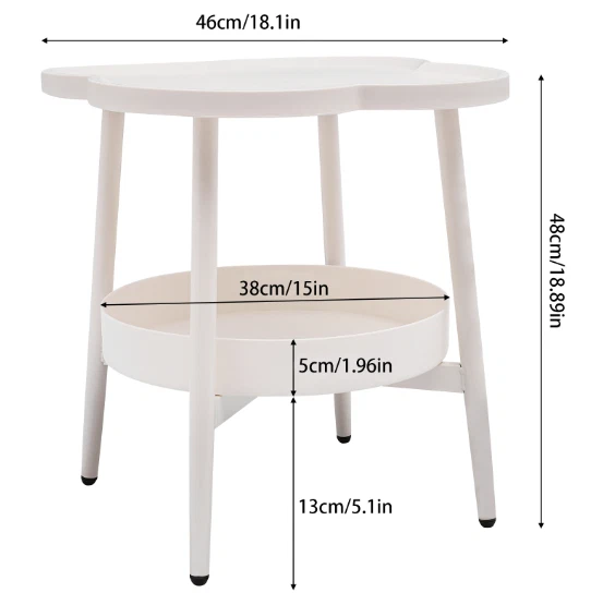 19.7 In Sofa Side Table Snack Table End Table With Storage Basket For Bedroom - Image 2 of 4