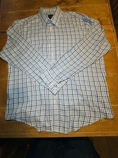Mens James Pringle Shirt Large Blue Check by Edinburgh Woollen Mill VGC