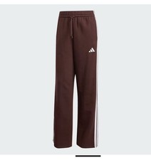 Adidas ESSENTIALS 3-STRIPES OPEN-HEM FLEECE PANTS Women  s XS Wide Leg