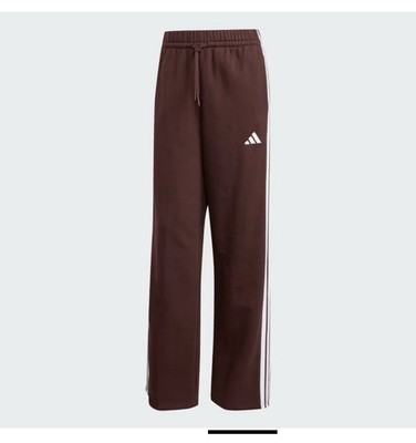 Adidas ESSENTIALS 3-STRIPES OPEN-HEM FLEECE PANTS Women s XS Wide Leg