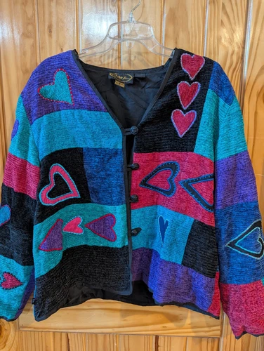 Maglione donna San Valentino giacca patchwork vintage difettoso grande arte Alex Kim