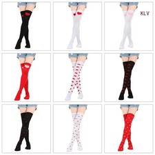 Valentines Over Knee Long Socks Lip Heart Love Pattern Thigh High Stockings