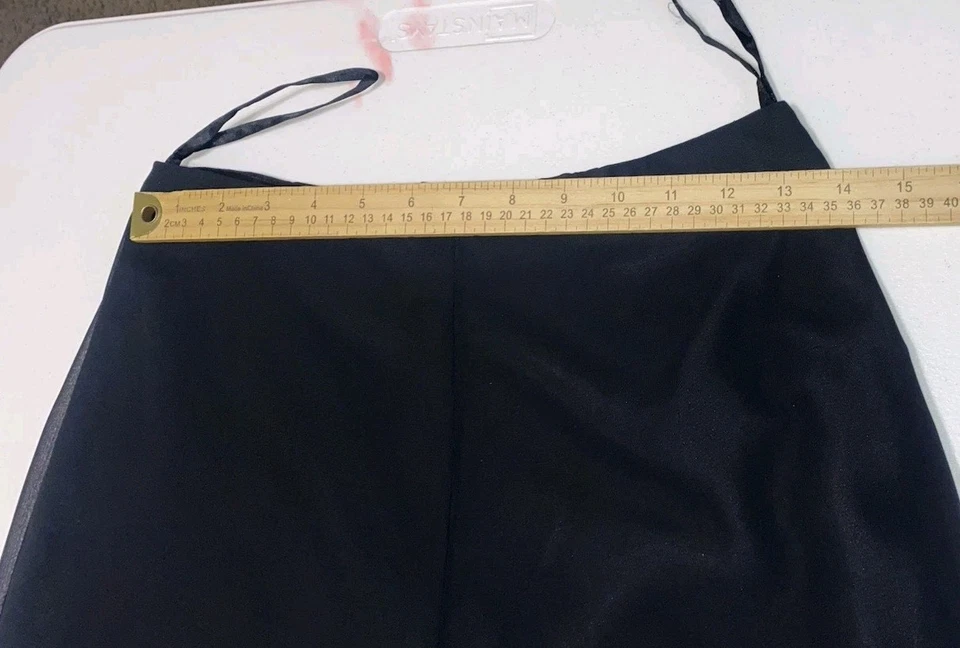 90s Womens Black Beaded Sequin Asymmetric Hem Flare Leg Whimsigoth Pants Sz S/M - Image 4 of 4