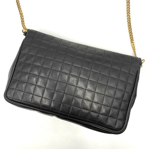 CELINE Triomphe Quilted Chain Shoulder Bag Black Leather 16x25x5 cm - Bild 3 von 10