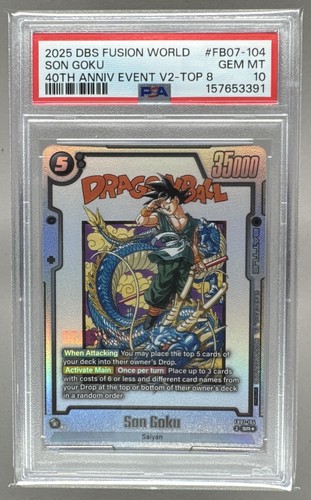 Son Goku 2025 Dragon Ball Super 40th Anniversary Top 8 Prize #FB07-104 PSA 10