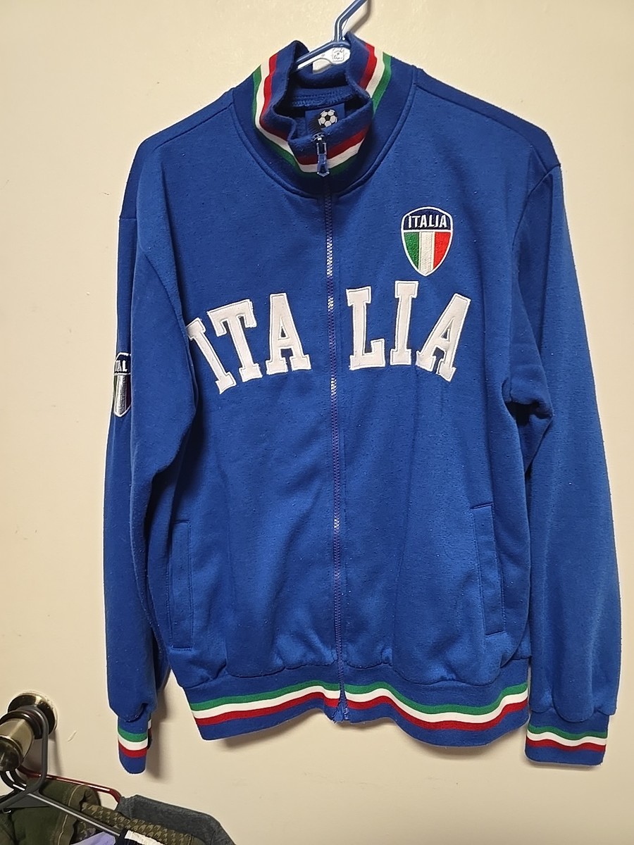 Italia Italy Track Jacket Big Logo Zip Up Embroidered SIZE XL | eBay