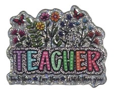 5 Pc - Teacher Grow - Acrylic Flatback Charms - For Badge Reels & Crafts