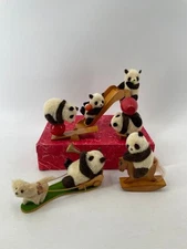 Vintage Set of Panda Bear Figurines - Chinese Figure / Figurine Lot - CUTE