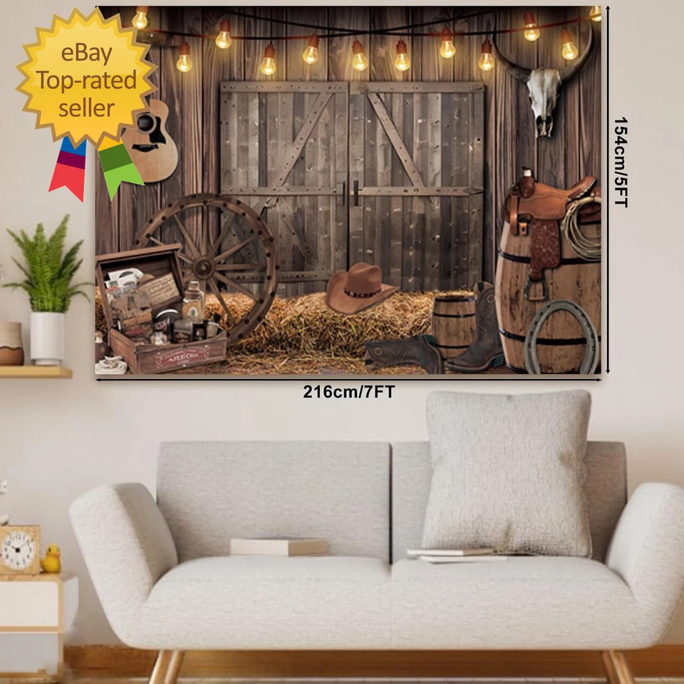 Ourwarm 7X5Ft Vaquero Occidental Telón de Fondo Fiesta Decoraciones Salvaje Oeste Rodeo Decoración Ru Foto 2 de 4