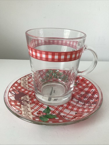 NUEVO EN CAJA Precioso MÄRCHENWALD Café Té Vasos Tazas Platillos Guinga Acebo Navidad - Imagen 20 de 24