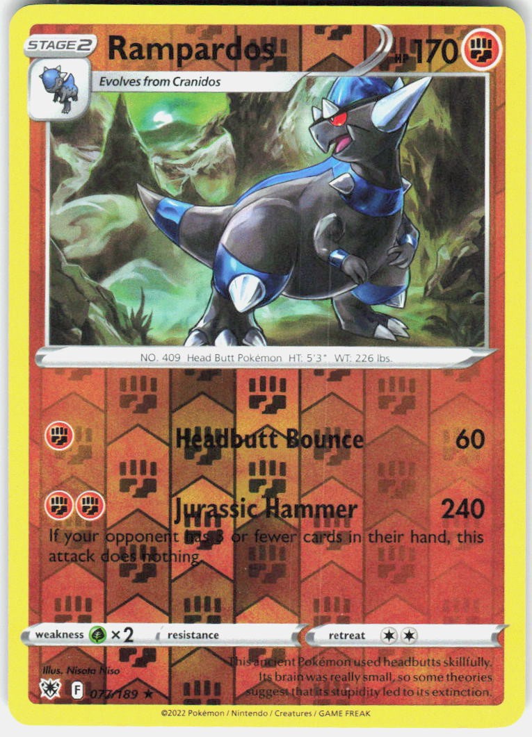 Rampardos 077/189 Rare Astral Radiance Pokemon Reverse Holo Near Mint
