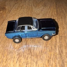 Thunderjet Ford Mustang HO scale slot Car Blue Chrome  Rare