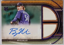 2025 Topps Museum Bryce Miller Duel Relic Autograph 04/20 #SPDRA-BM MLB Mariners