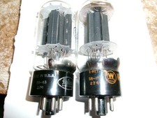 2 RCA 6L6GB BLACK PLATE VACUUM TUBES