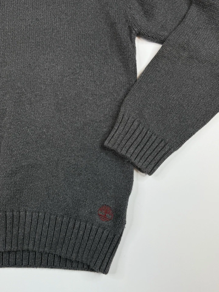 Suéter Pullover Timberland Weathergear Para Hombre Grande Gris Rojo Rayas Foto 4 de 4