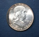 1955 Franklin Half Dollar BU Toning