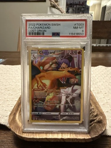 Pokémon TCG Charizard Lost Origin Holo Ultra Rare Card TG03/TG30 PSA 8