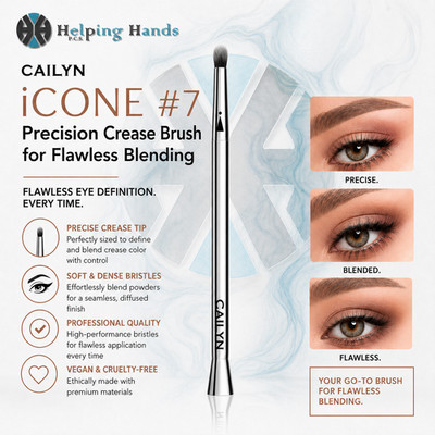 Cailyn iCONE #7 Precision Crease Brush with Magnetic Stand for Flawless Blending