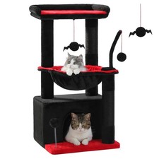 4-in-1 Gothic Cat Tree, 33'' Cat Tower for Indoor Cats with Large Condo, Cat ...