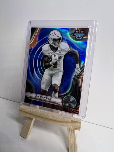 2024 Bowman Best U CJ BAXTER Blue Refractor /149 #62 Texas RB - Picture 4 of 4