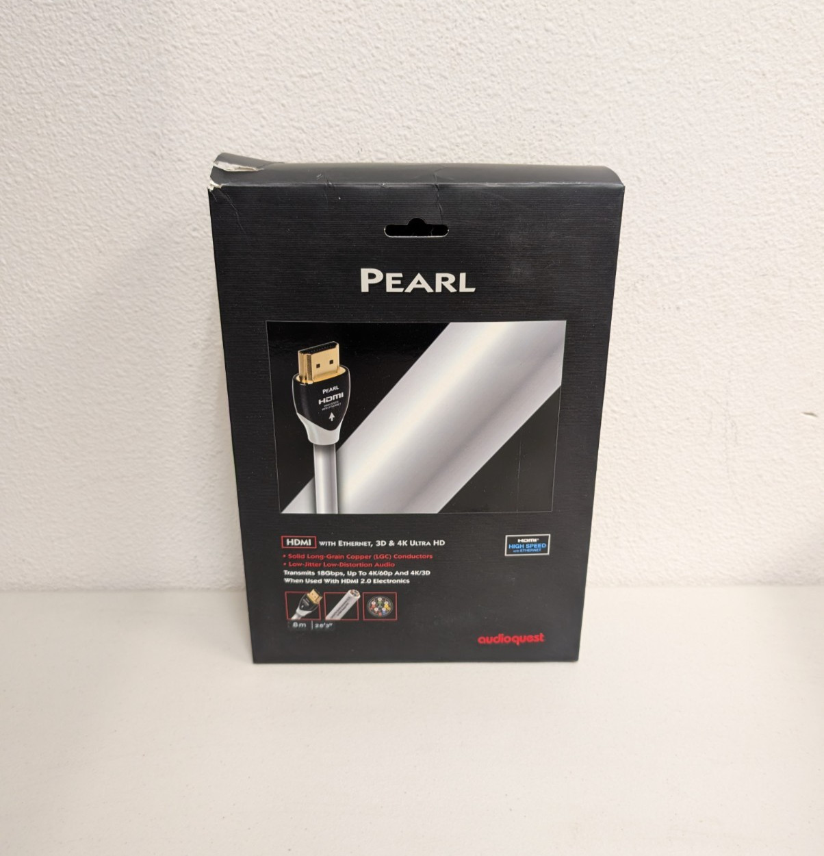AudioQuest Pearl 8M (26'3") 4K+UHD 18G-bps HDMI Cable White