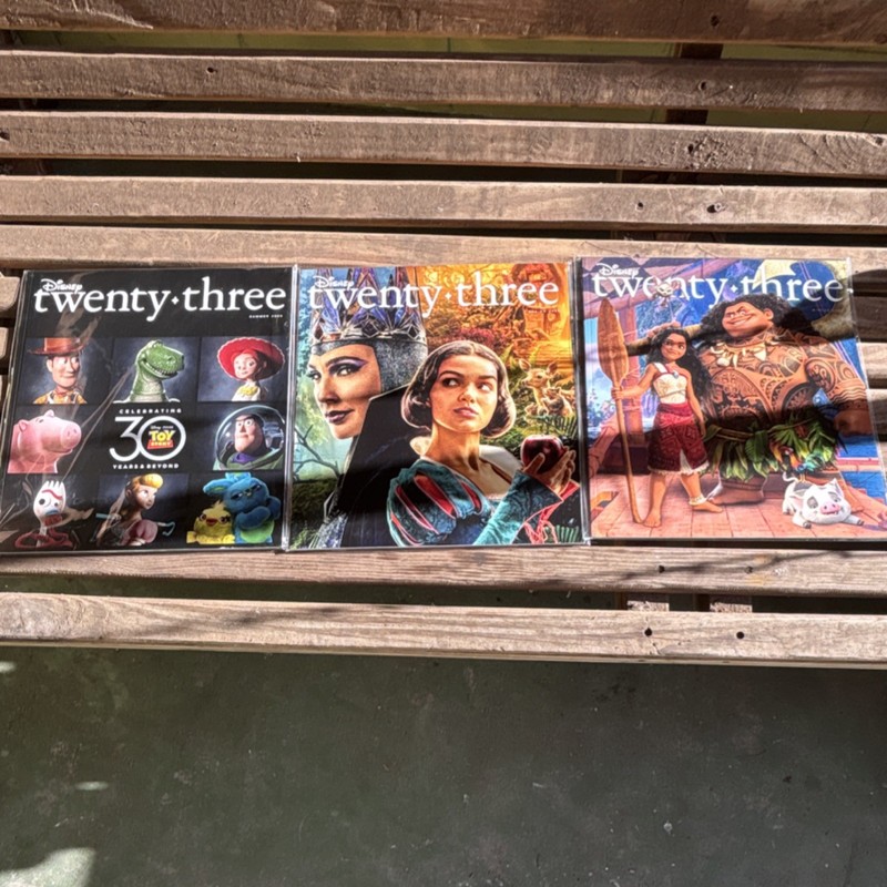 Disney twenty-three Magazine Lot 2023 Illustrated Covers Toy Story Moana
