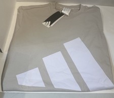 New Adidas Mens M Tall w/ Big Logo Shortsleeve T-shirt Cream/White
