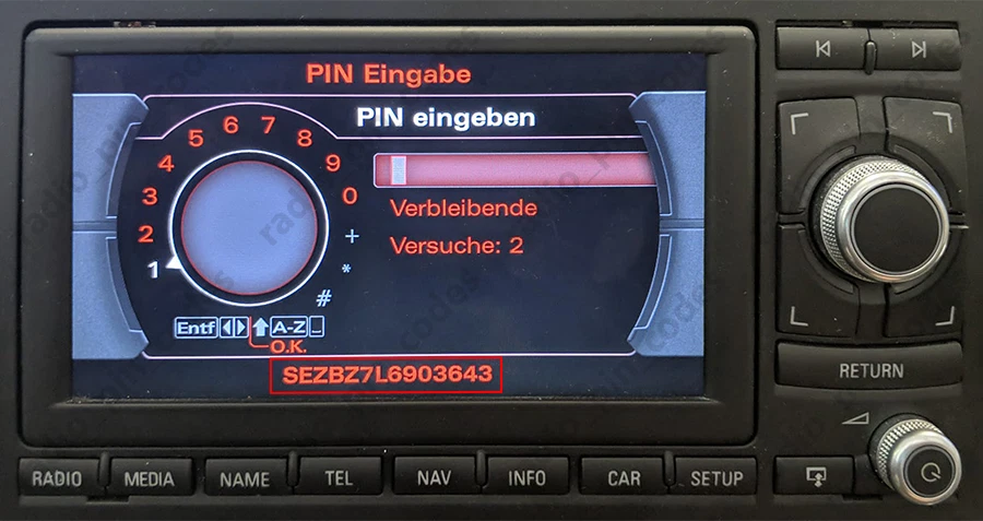 SEAT RADIO PIN CODE ALHAMBRA ALTEA IBIZA LEON MII RNS 315 510 NAVIGATION SE 359 - Photo 2/4