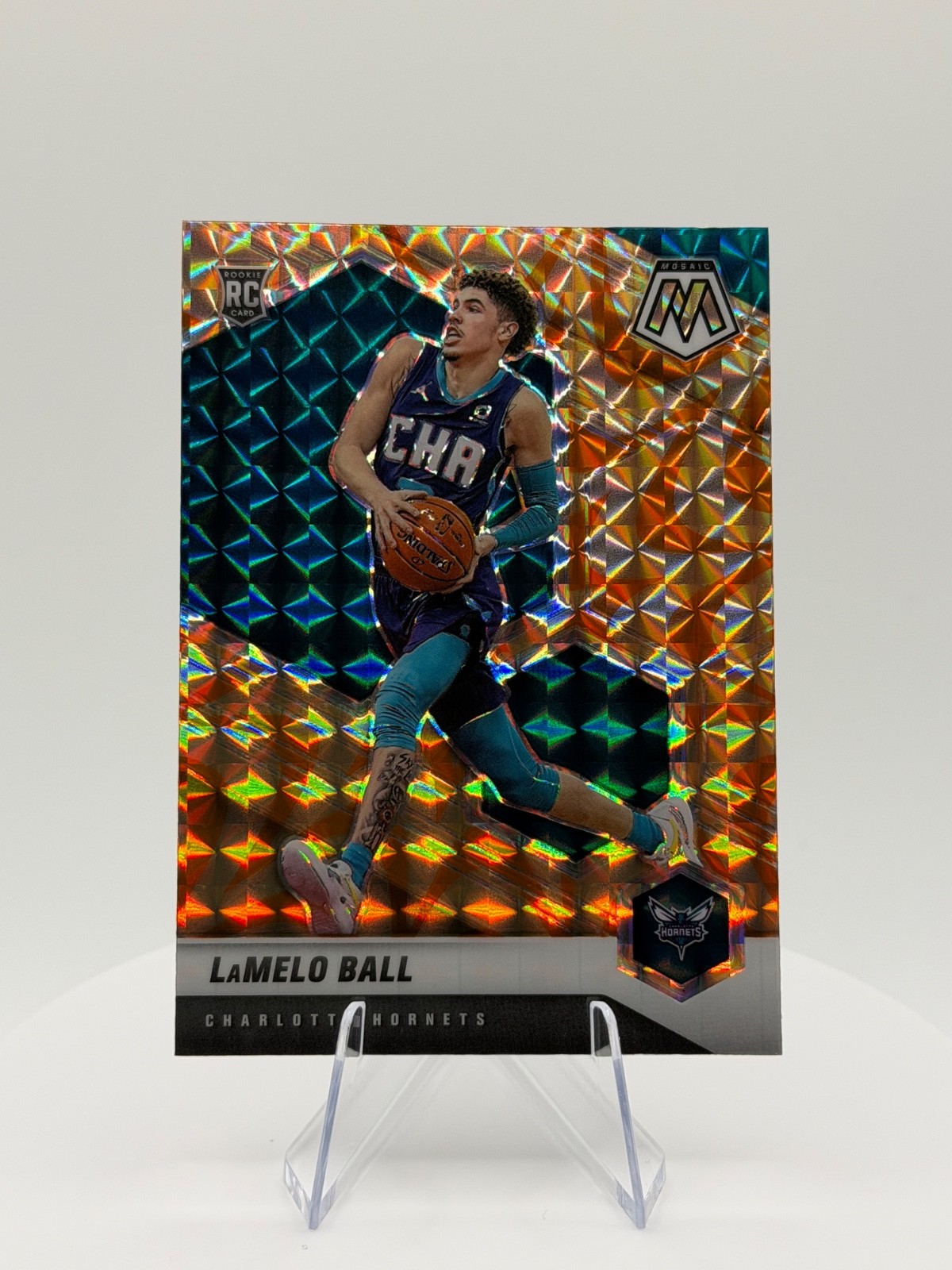 2020-21 Panini Mosaic - Rookie LaMelo Ball #202 Reactive Orange Prizm (RC)