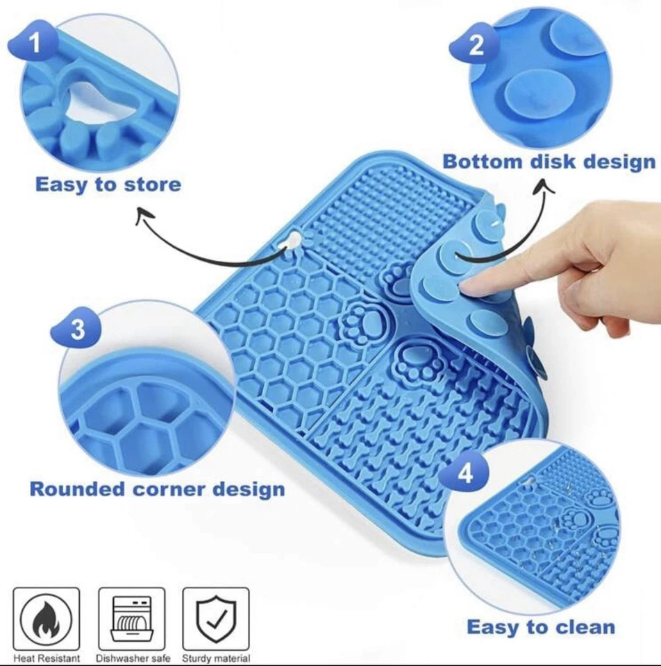 Silicone Pet Lick Mat For Dogs And Cats Suction Cups Dog Cat Anxiety Slow Feeder - Image 3 of 4
