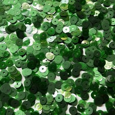 6mm Flat Sequins Green Transparent Glossy Matte Duo Reversible Made in USA