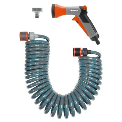 Gardena spiral hose set 10 m: spiral garden hose for casting and irrigation smal