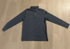 Travis Matthew Polo Shirt Mens M Gray Long Sleeve Golf Performance Preppy Casual