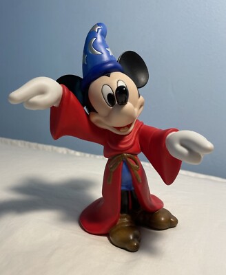 Disney Mickey Mouse Sorcerer Apprentice Fantasia Wizard Boblehead Ceramic Figure