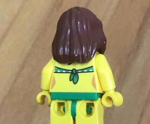 LEGO Mädchen weibliche Minifiguren Bikini Torso (selten) und Beine, braune Haare, rote Lippen - Bild 2 von 2