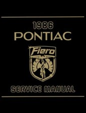 1986 Pontiac Fiero Factory Shop Service Manual