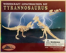 The 3D Wooden Puzzle Tyrannosaurus Woodcraft Construction Kit Dinosaur 2 in 1