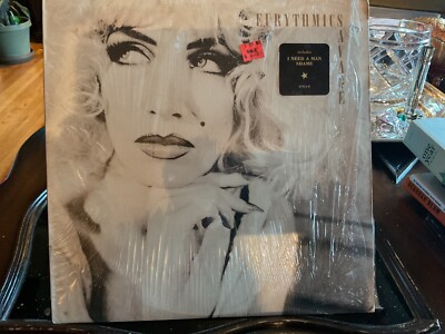 EURYTHMICS  SAVAGE  1987 VINYL LP IN SHRINK, HYPE STICKER, VG TO PLUS