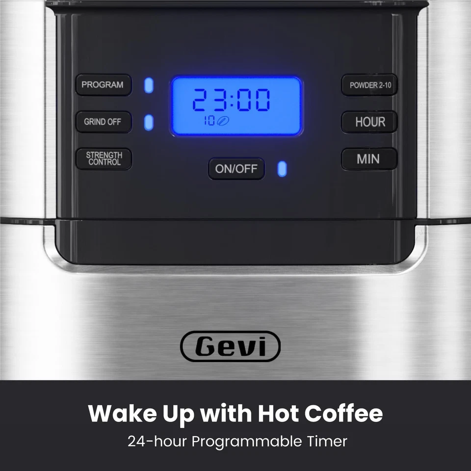 Gevi 10-Cup Drip Coffee Maker with Built-in Grinder, Programmable Brew Coffee... - Image 3 of 4