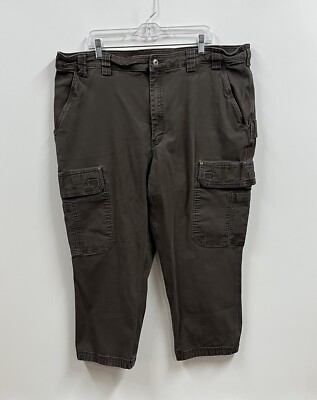duluth trading flex fire hose pants mens 45x26 dark brown canvas cargo work