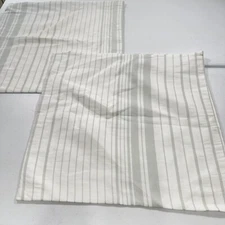 pinbelle sham pair square euro gray stripes cotton zip modern traditional 1434-6