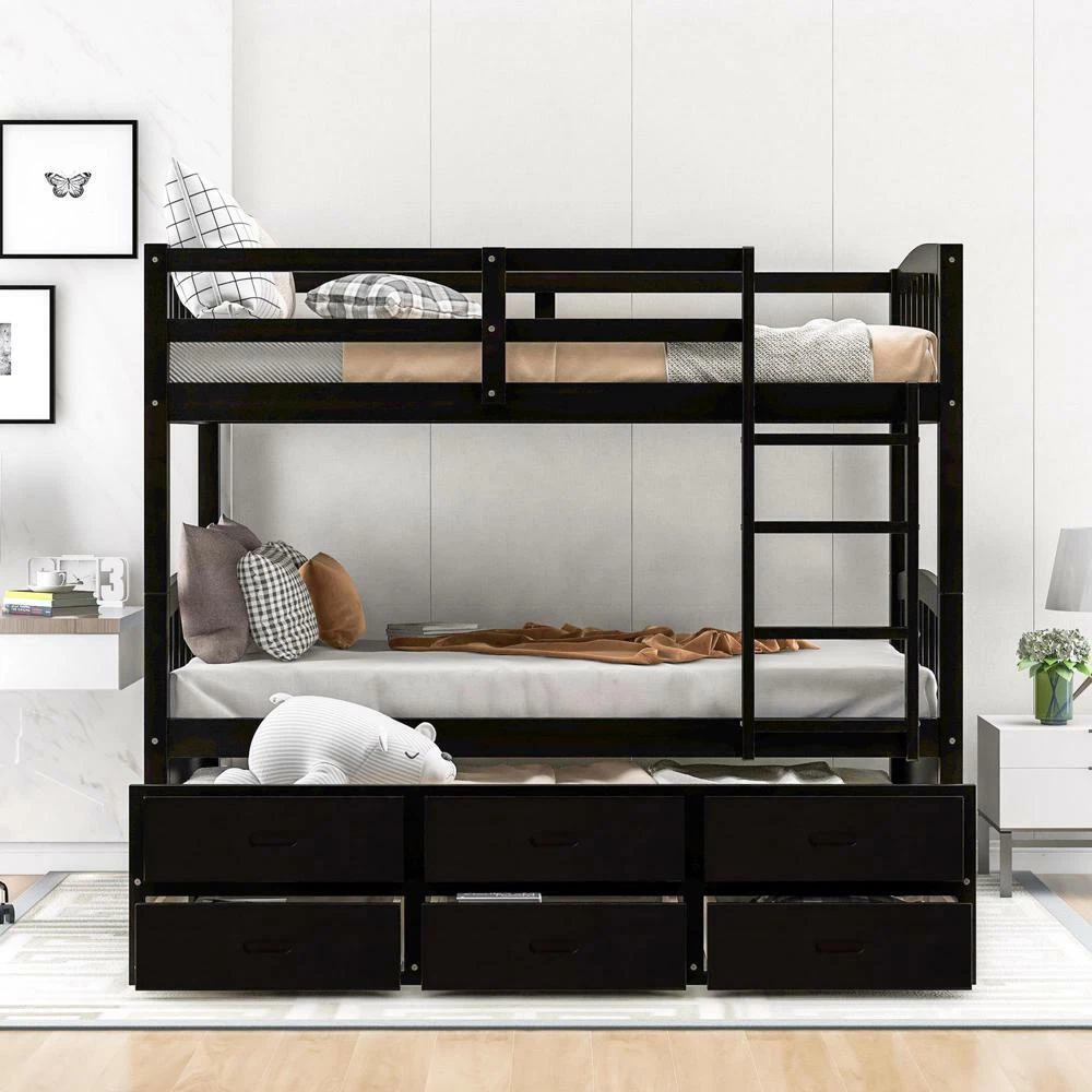 Bunk bed with sale roll out trundle