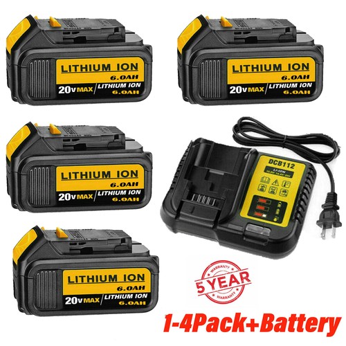 4PACK Battery \u0026Charger For DeWalt 20V 