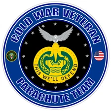 Cold War Veteran Parachute Team Bumper Sticker Military Soldier Decal 5"