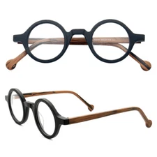 Hand Made Small Vintage Round Eyeglass Frames Full Rim Retro Acetate Glasses